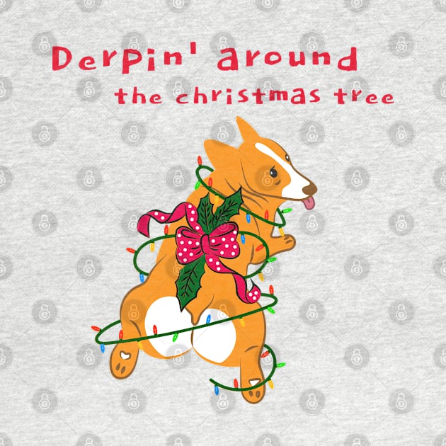 Derpin' Around the Christmas Tree Christmas Dog (Rockin' Around the Christmas Tree) by LoveofDog